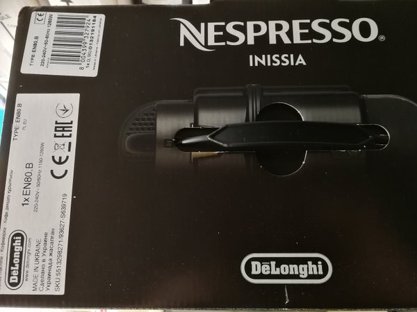 Nespresso® Maschine Inissia EN80.B De Longhi inklusive 100 Kapseln Espresso 70 nach Wahl