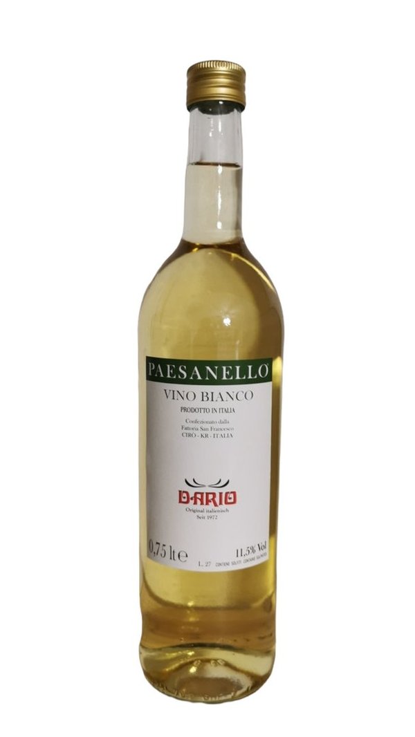 Paesanello Vino Bianco 0,75l  (Weißwein) Mindestalter 18 Jahre